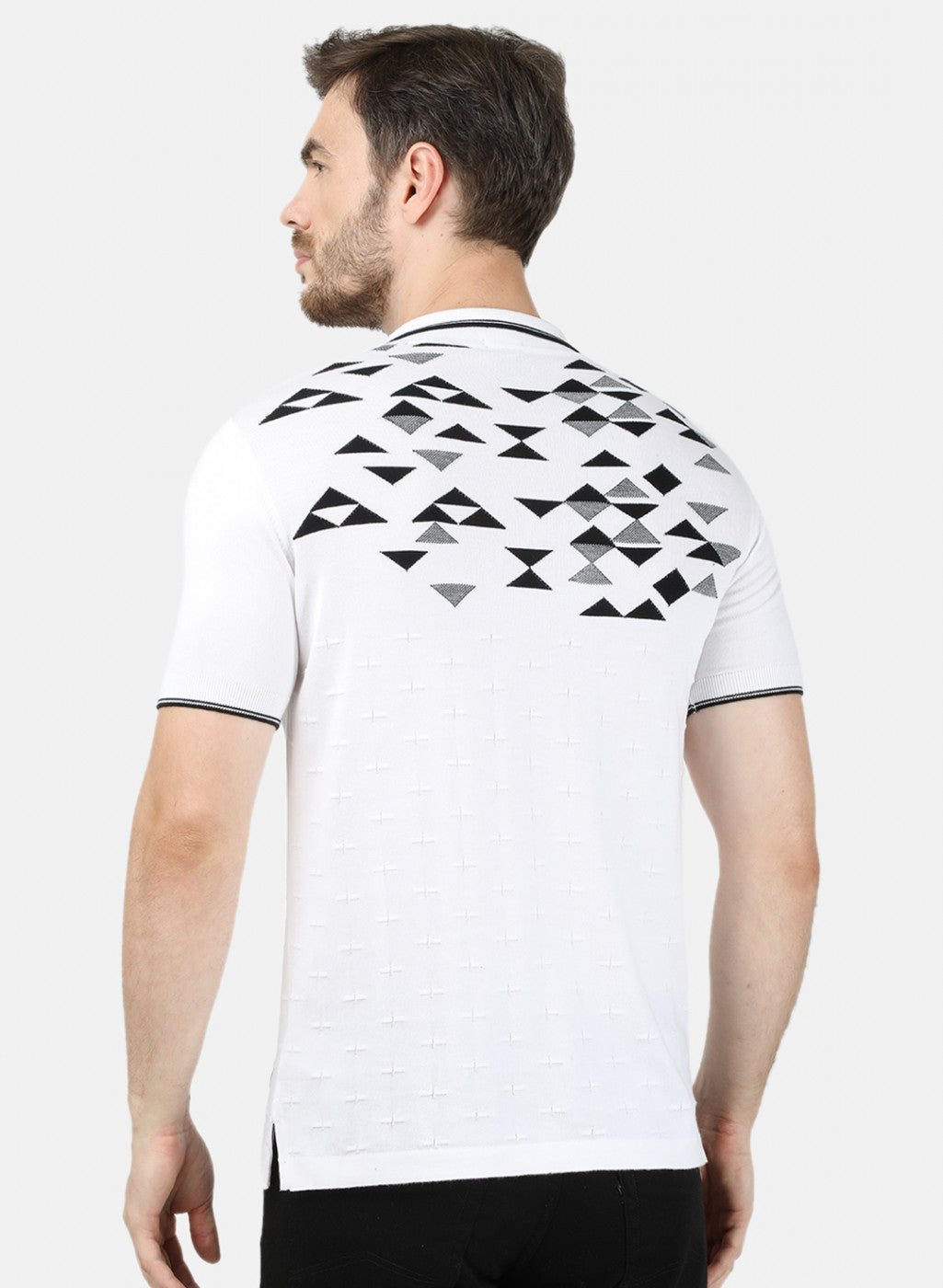 Mens White Printed T-Shirt