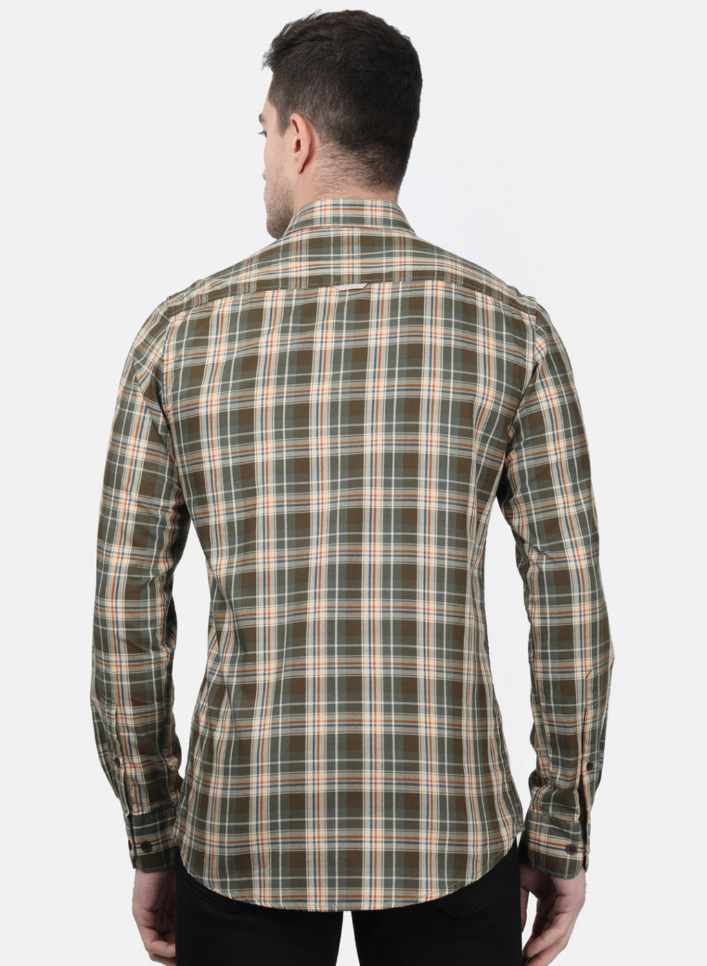 Mens Olive Check Shirts