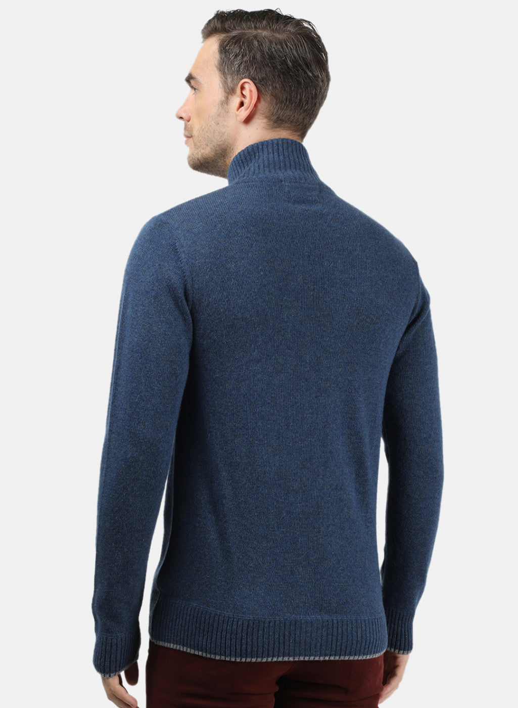 Men Blue Solid Pullover