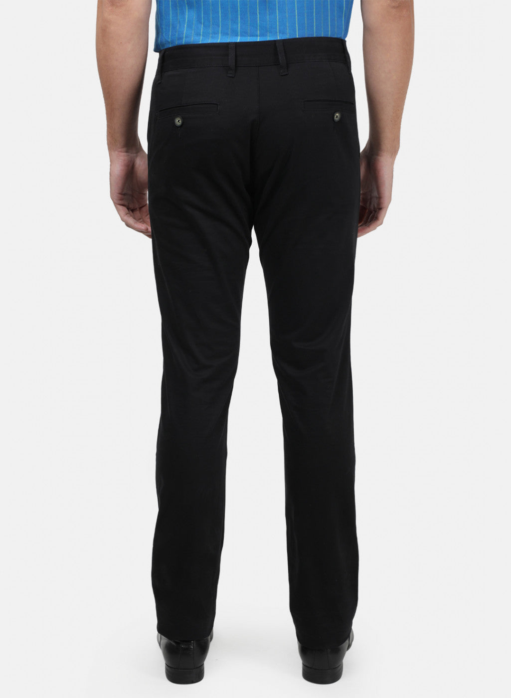 Men Black Plain Trousers