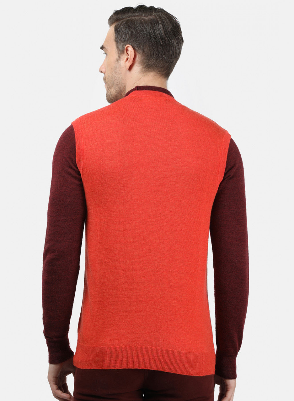 Men Orange Solid Sweater