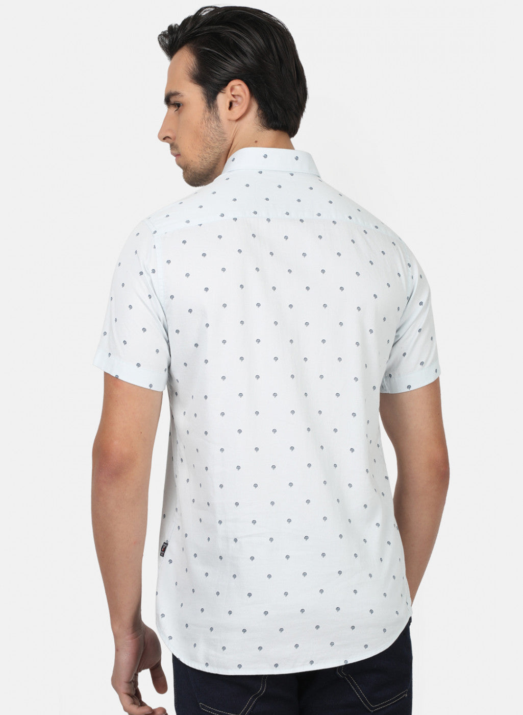 Men Sky Blue Printed Shirts