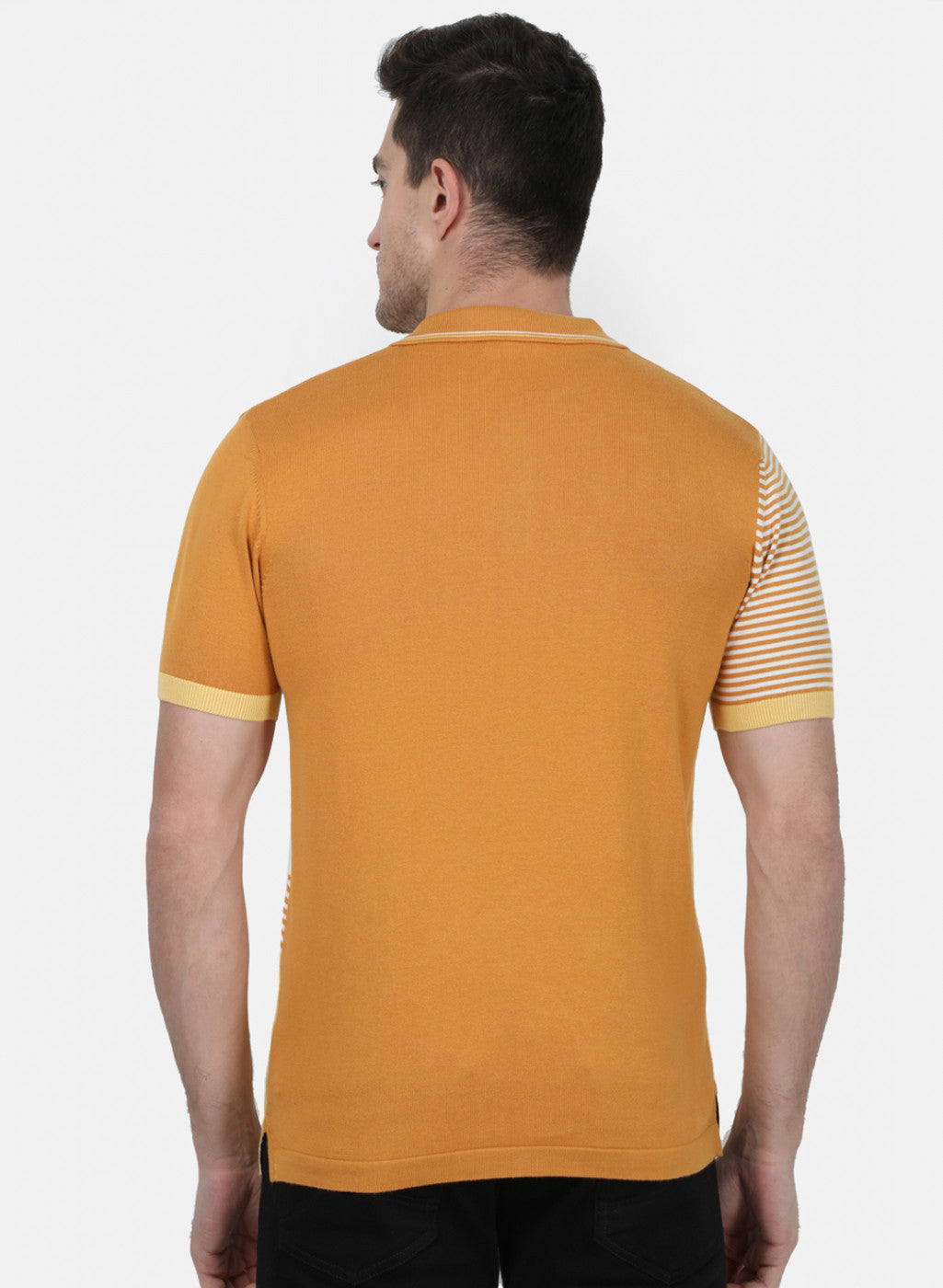 Mens Mustard Plain T-Shirt