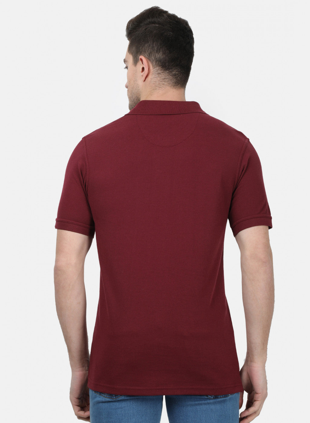 Mens Maroon Plain T-Shirts