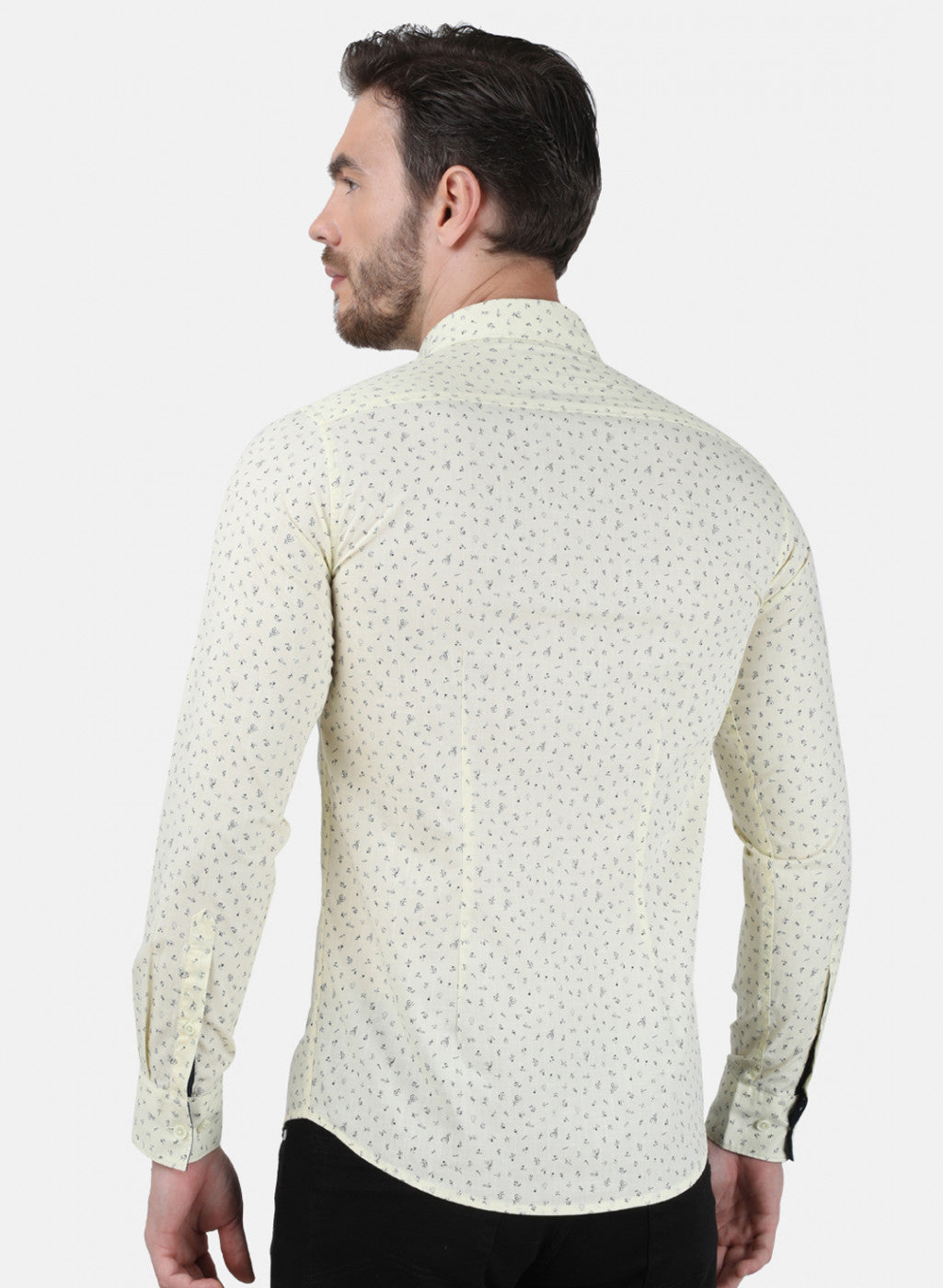 Mens Beige Printed Shirt