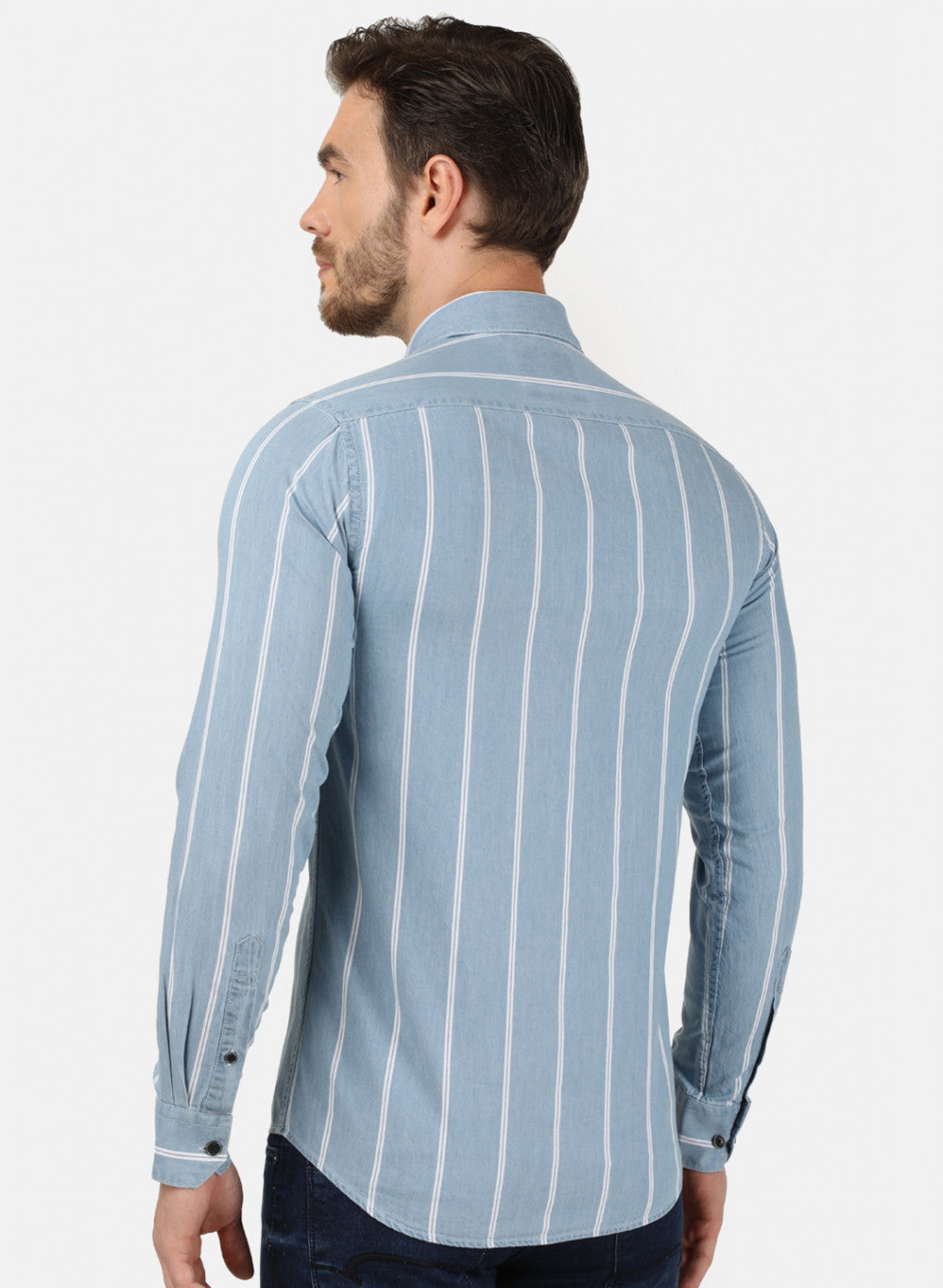 Mens Blue Stripe Shirt