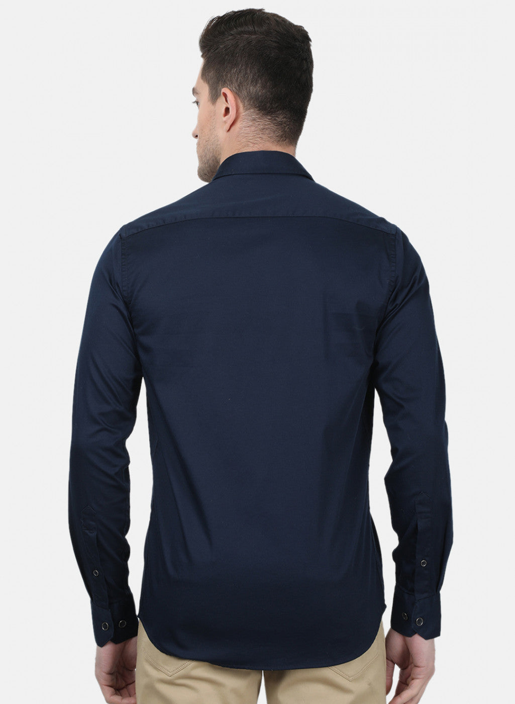 Mens NAvy Blue Solid Shirts