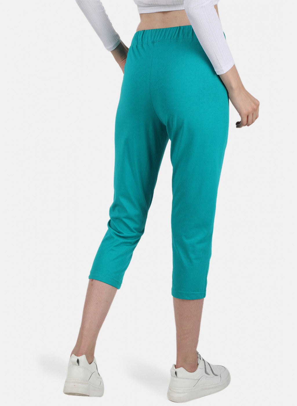 Womens Blue Regular Capri
