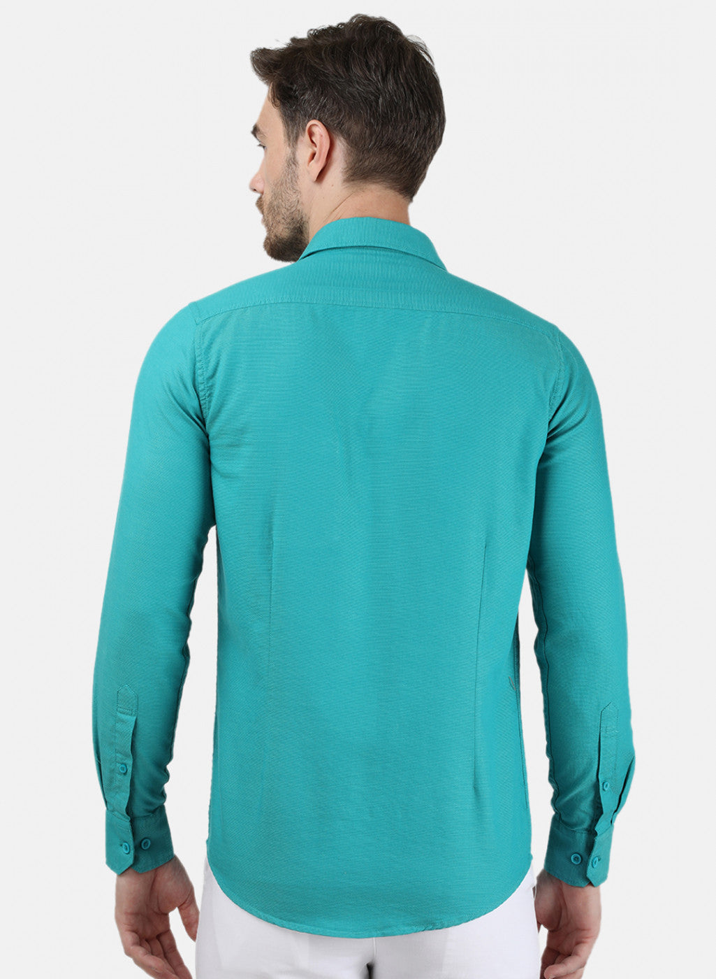 Mens Sea Green Solid Shirts