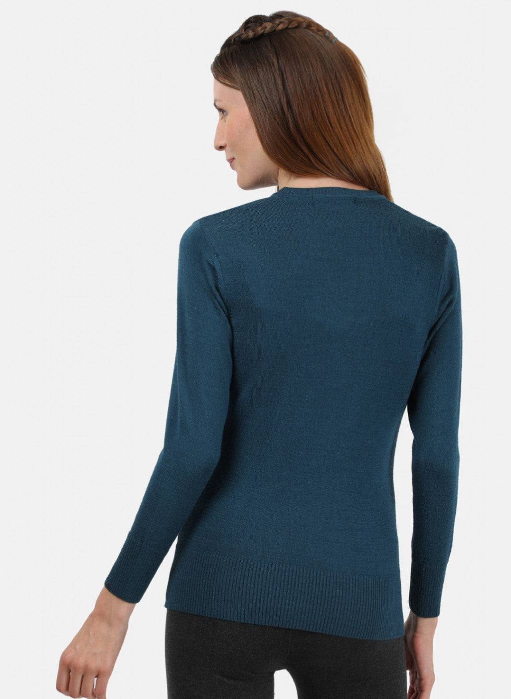 Women Teal Blue V Neck Top