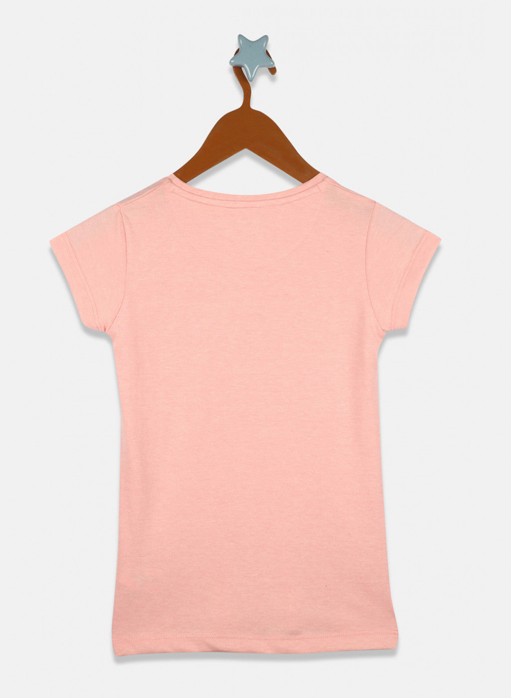 Girls Peach & Yellow Printed Top 2 Pc