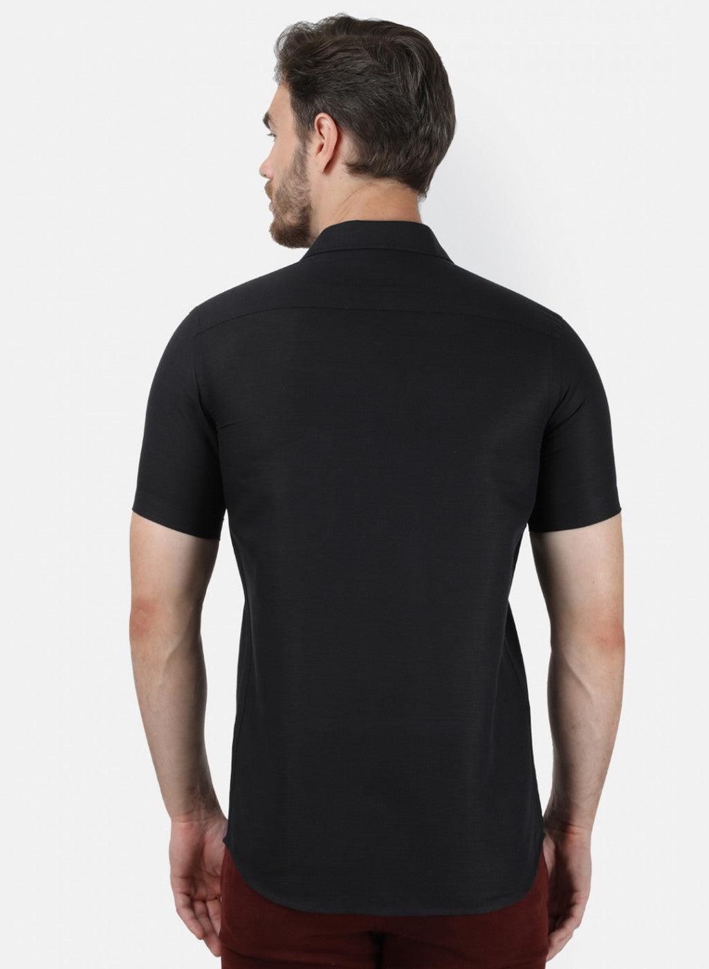 Mens Black Solid Shirt