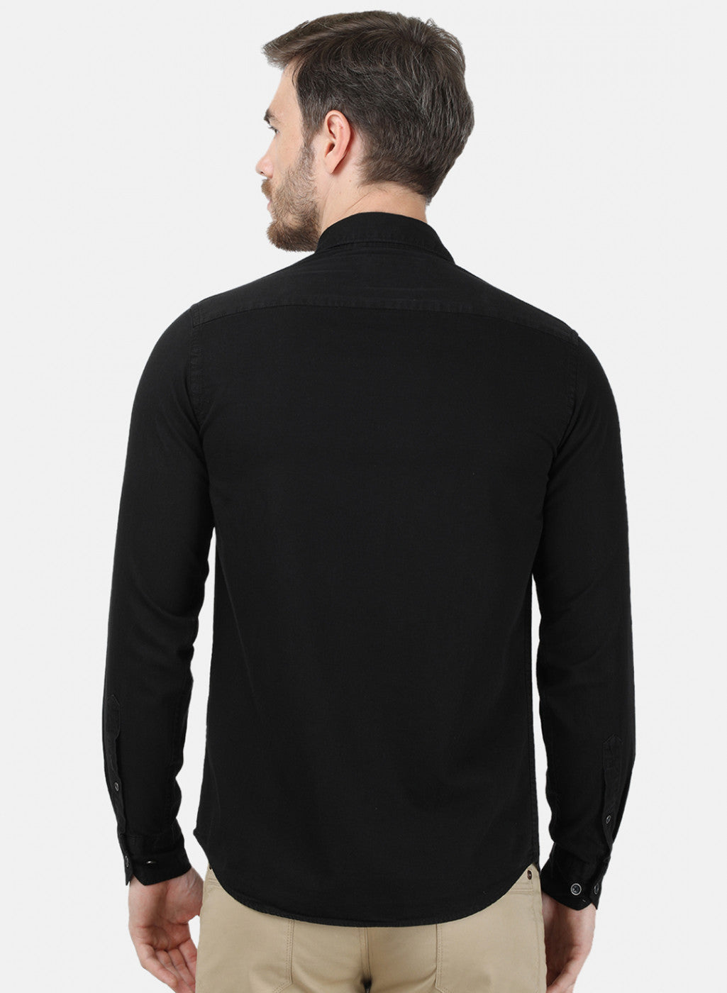 Mens Black Solid Shirt