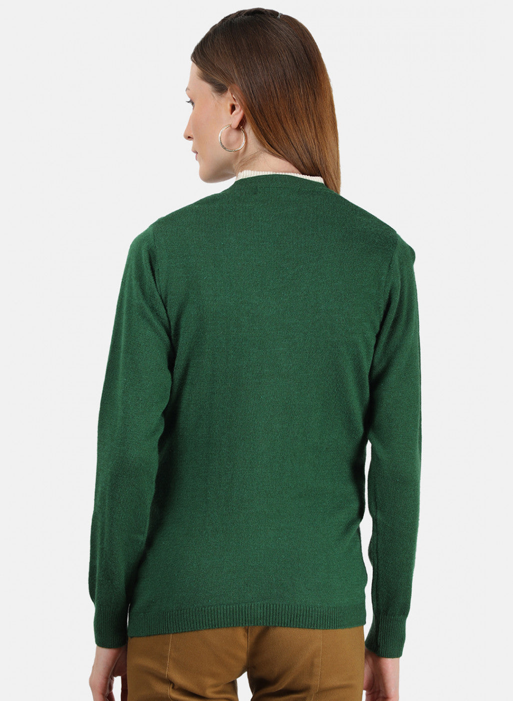 Women Green Solid Cardigan