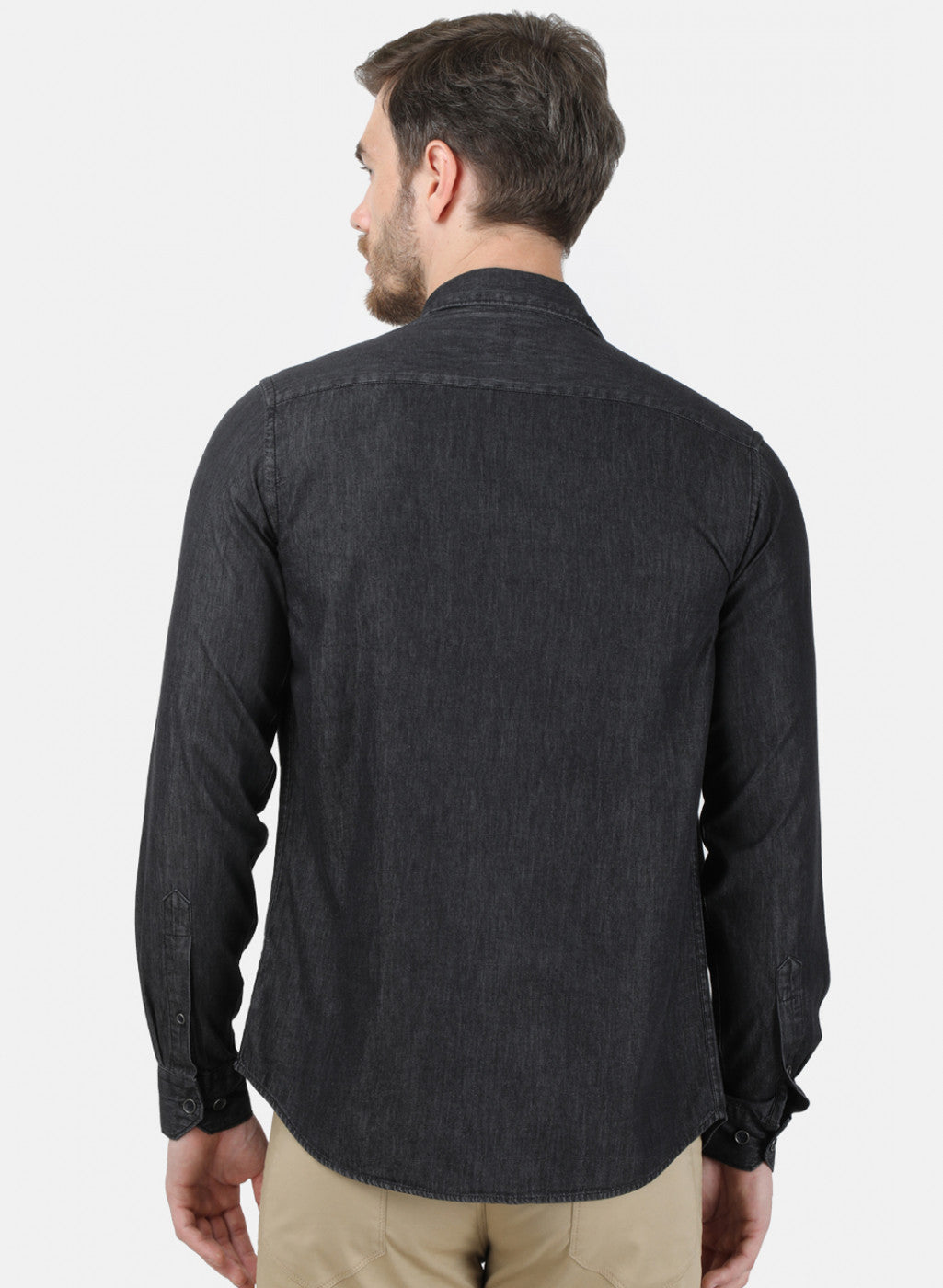 Mens Grey Solid Shirt