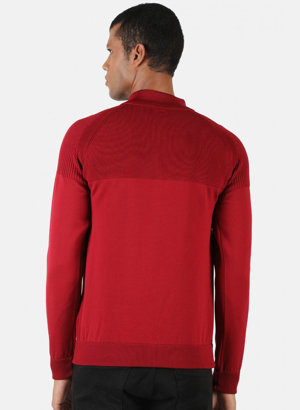 Men Maroon Solid Pullover