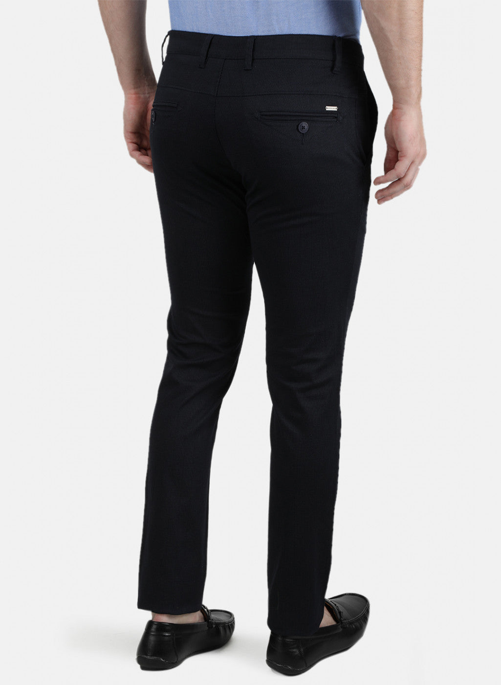 Mens Navy Blue Stripe Trousers