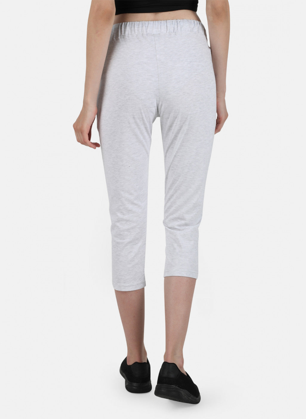 Womens Grey Regular Capri