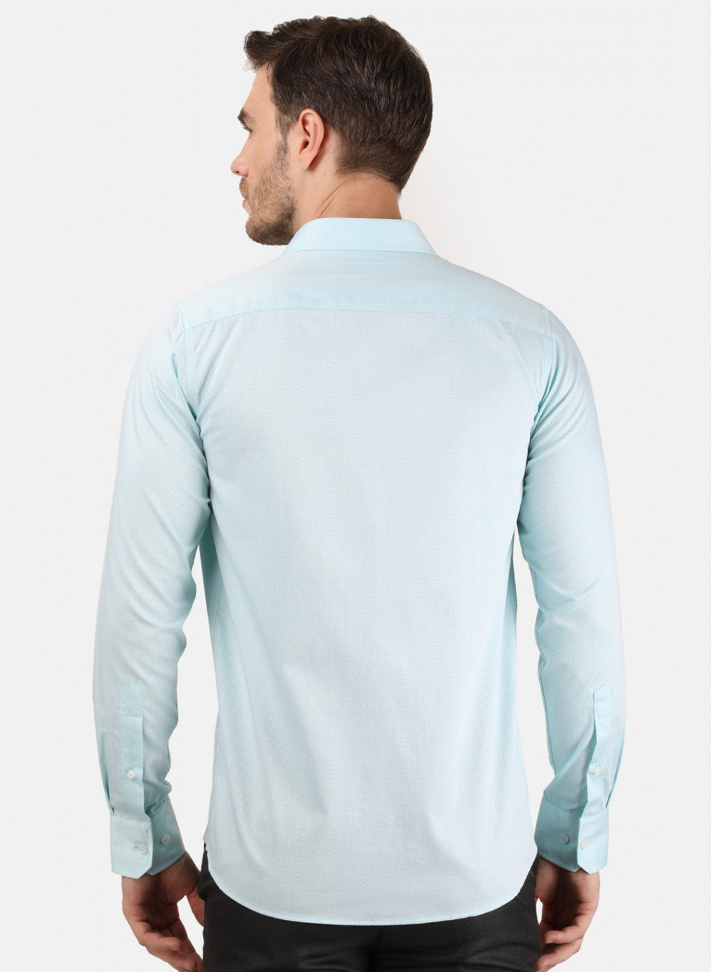 Mens Blue Self Shirt