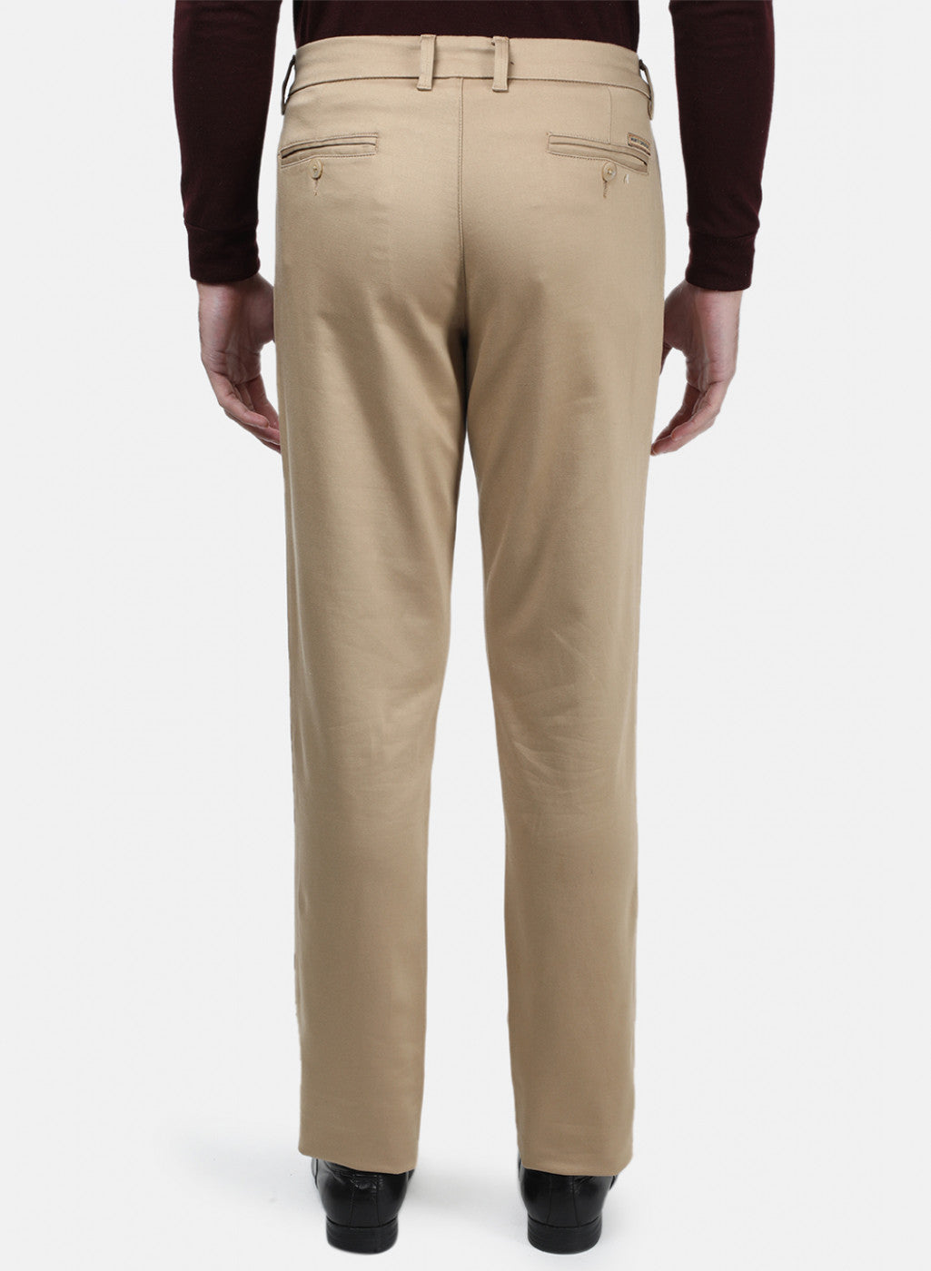 Men Beige Plain Trousers