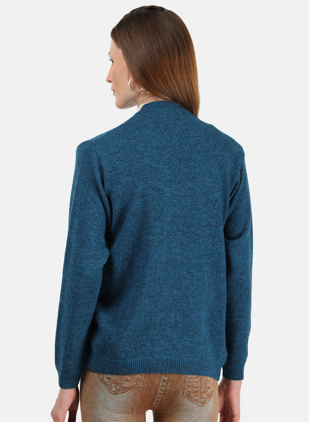 Women Blue Solid Cardigan