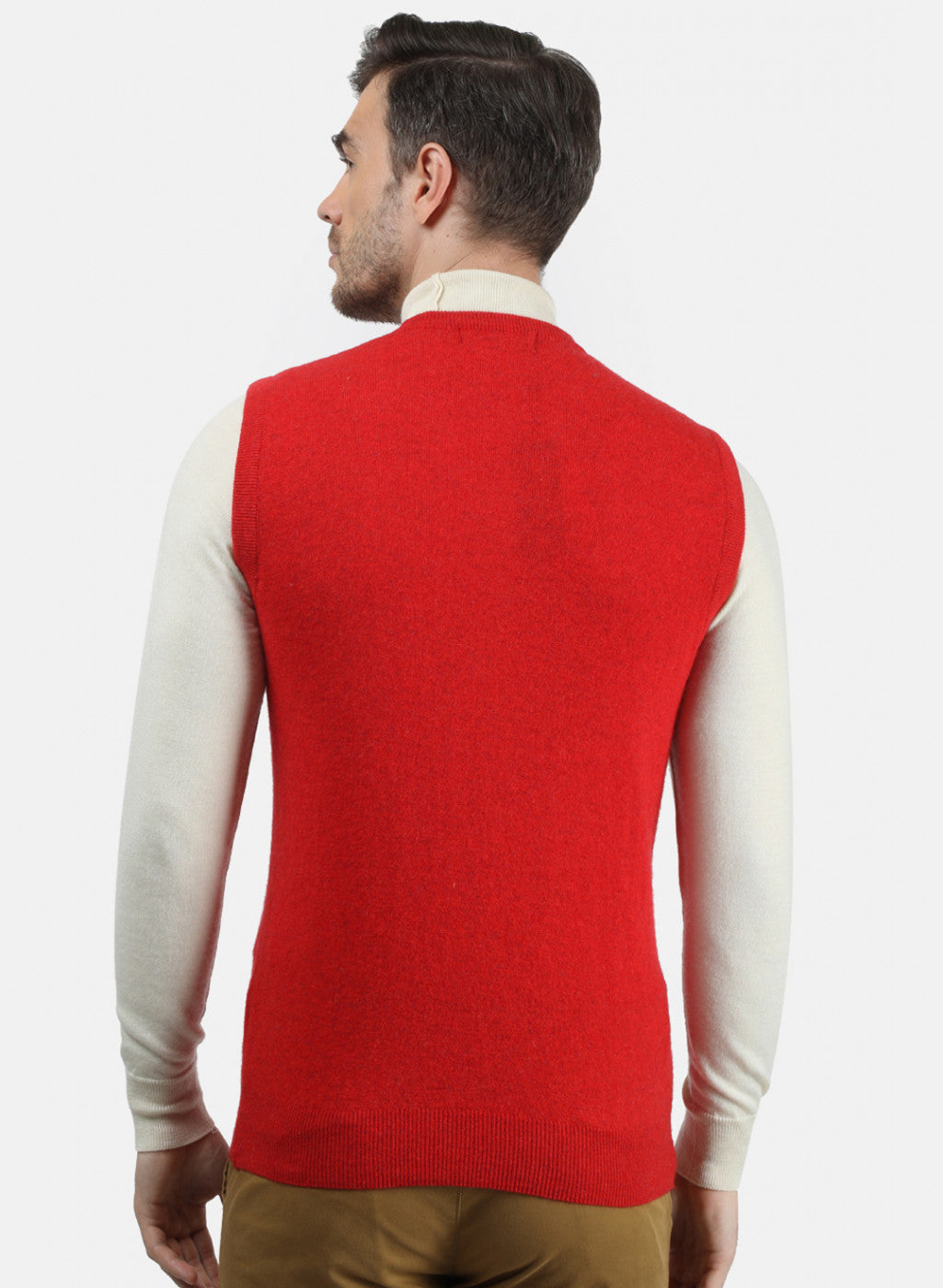 Men Red Solid Sweater