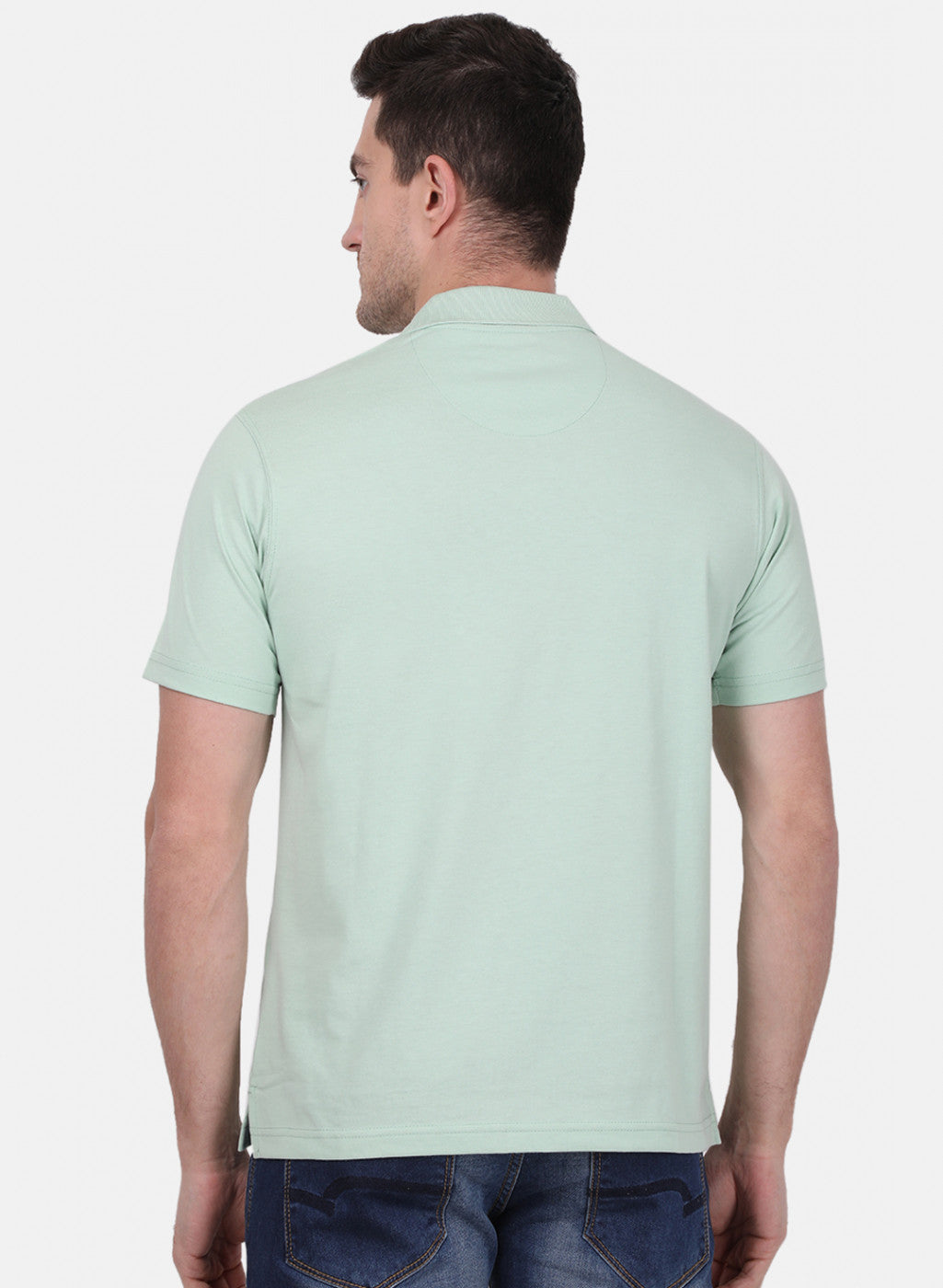 Mens Light Green Plain T-Shirt