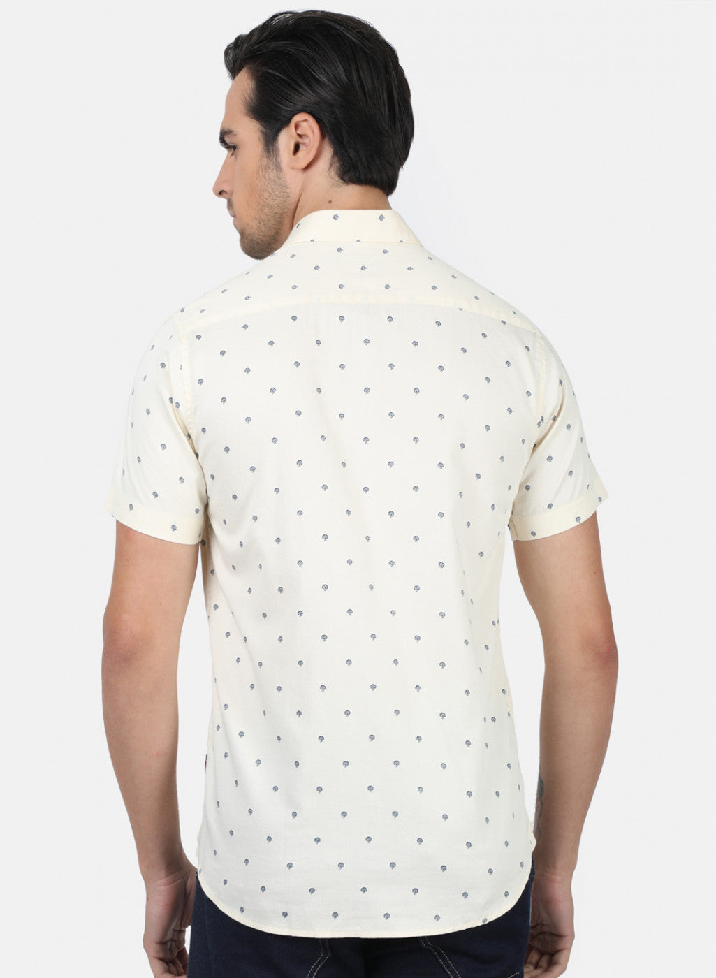 Men Beige Printed Shirts