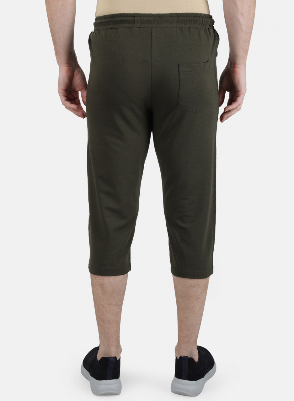 Mens Olive Printed Capri