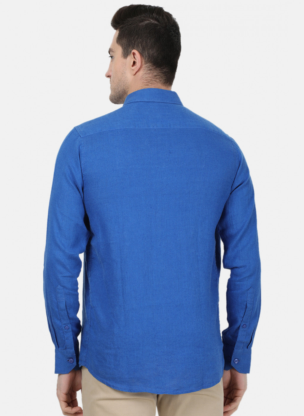 Mens Royal Blue Solid Shirt