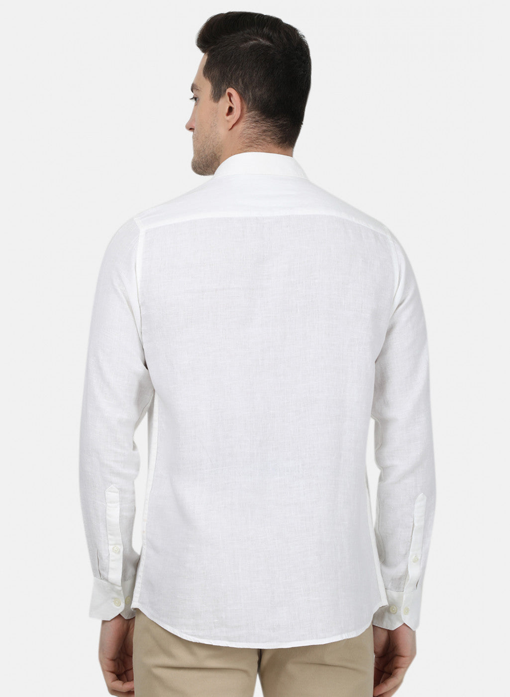 Mens White Solid Shirt