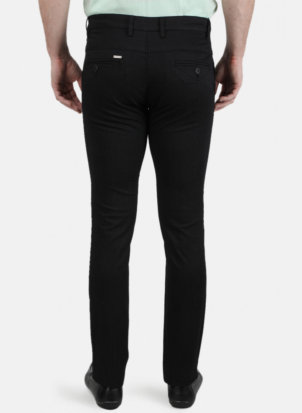 Mens Black Stripe Trousers