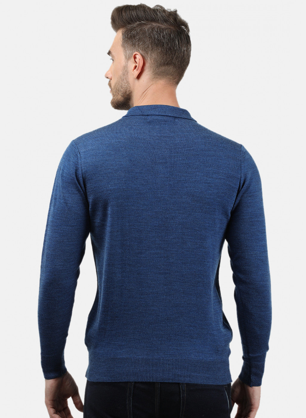 Men Blue Collar T-Shirt