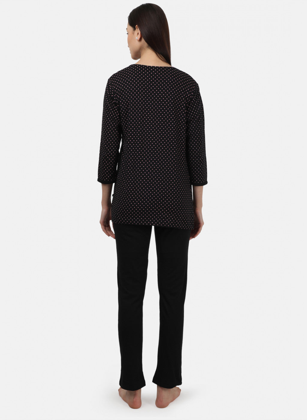 Womens Black & Pink Printed Tracksuits