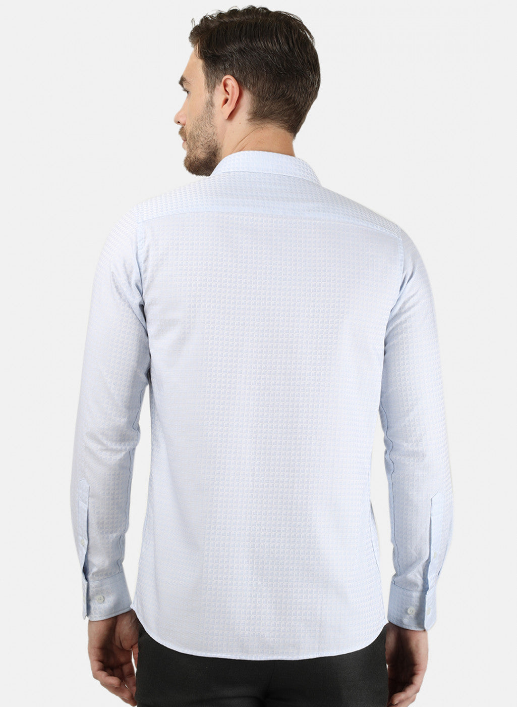 Mens Sky Blue Printed Shirts