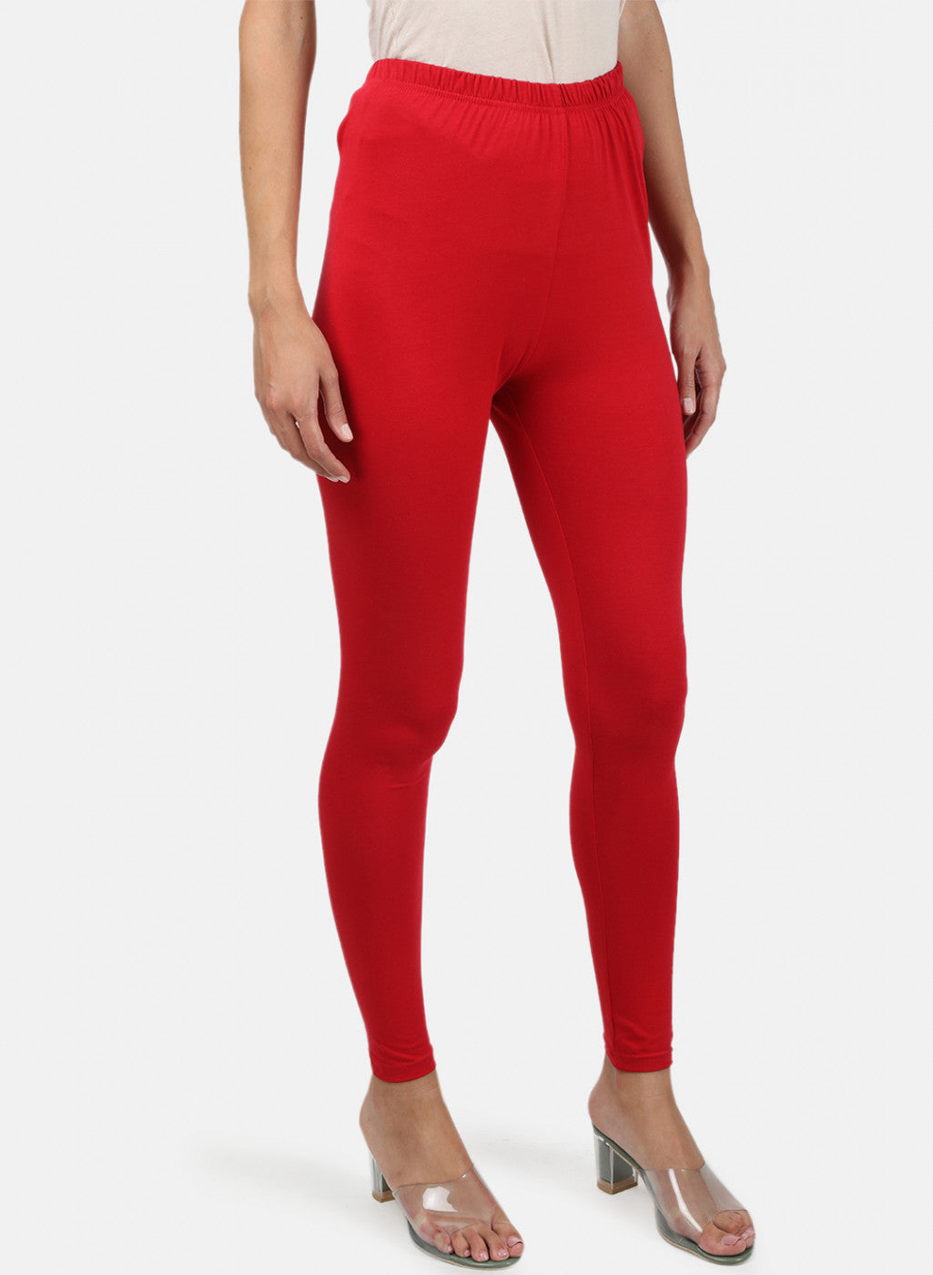 Womens Red Plain Legging