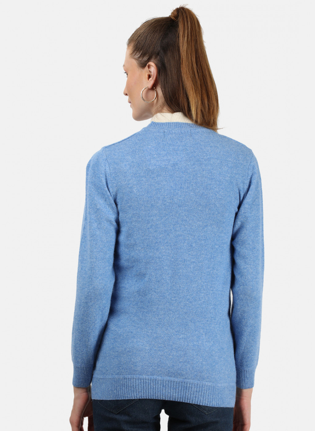 Women Blue Solid Cardigan