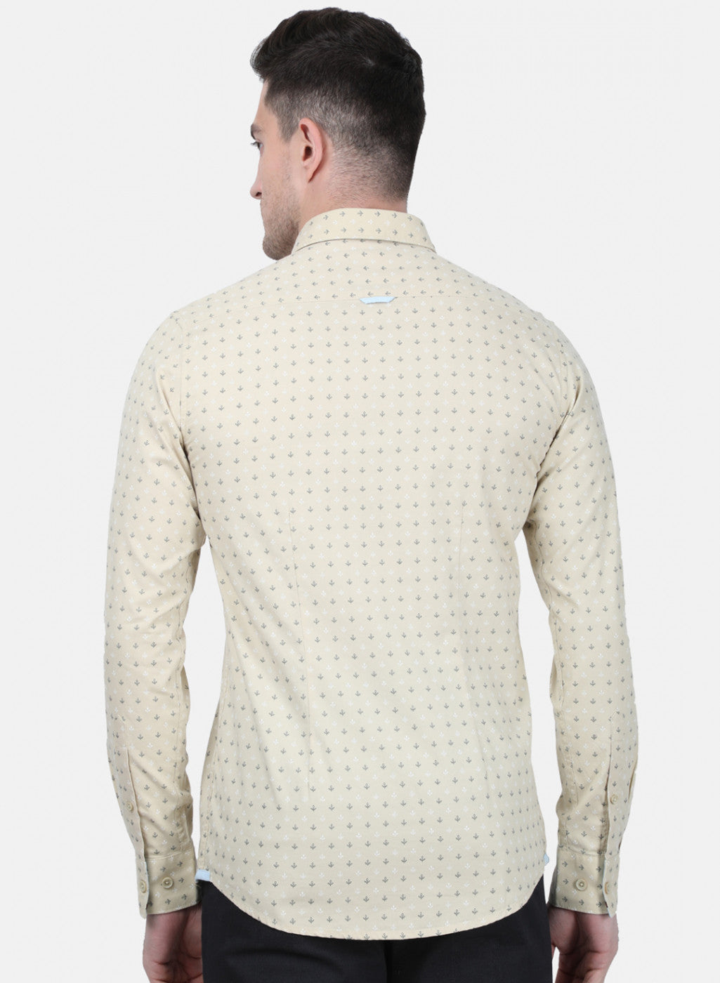 Mens Beige Printed Shirt