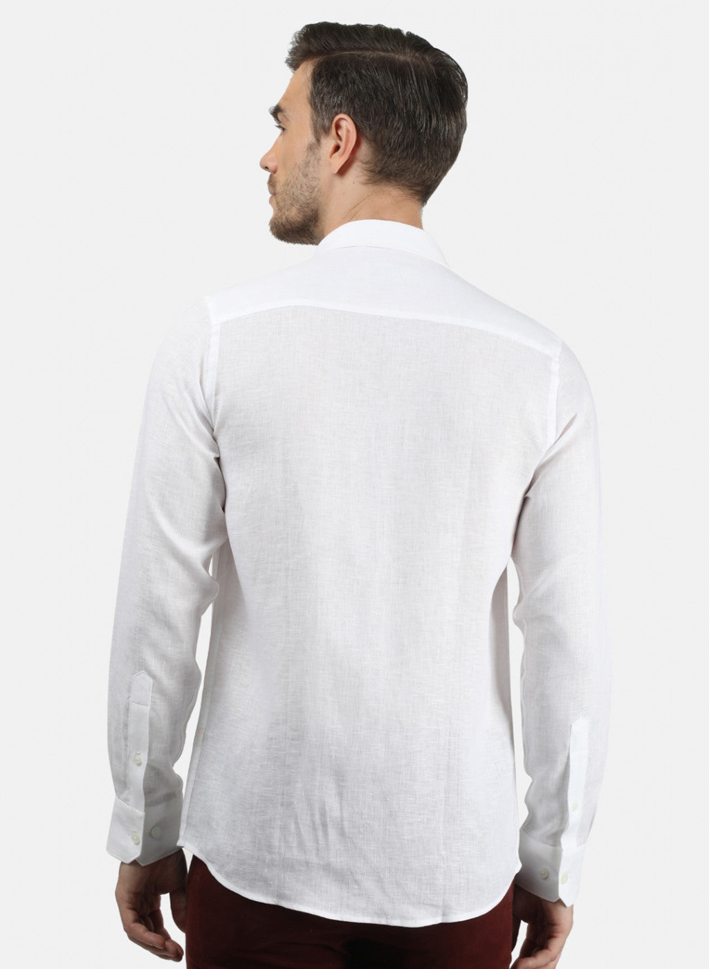 Men White Solid Shirt