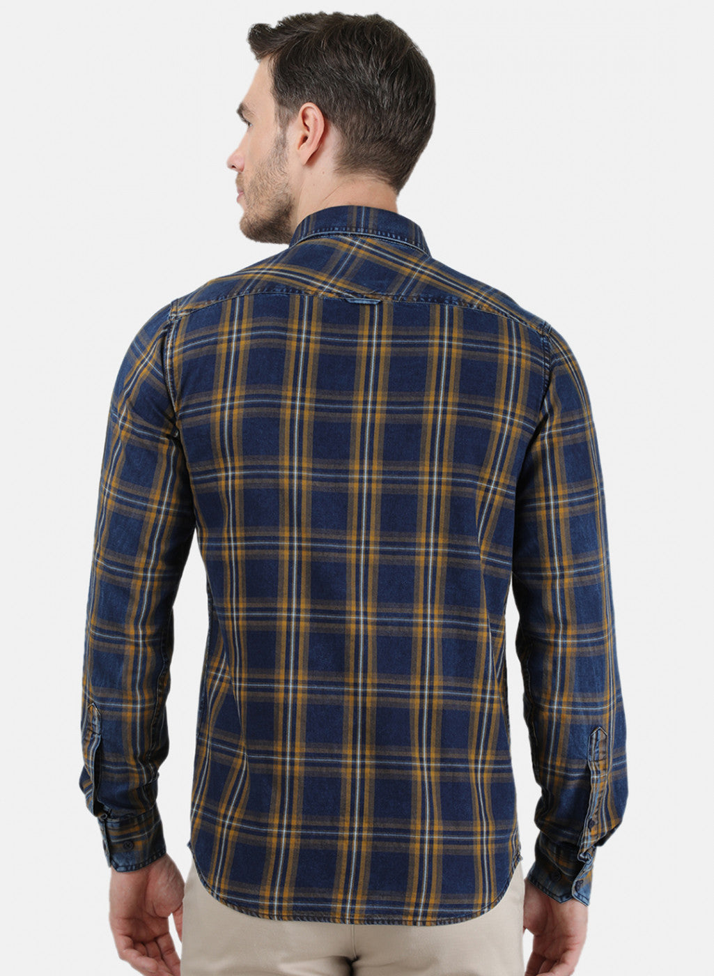 Mens Mustard Check Shirt