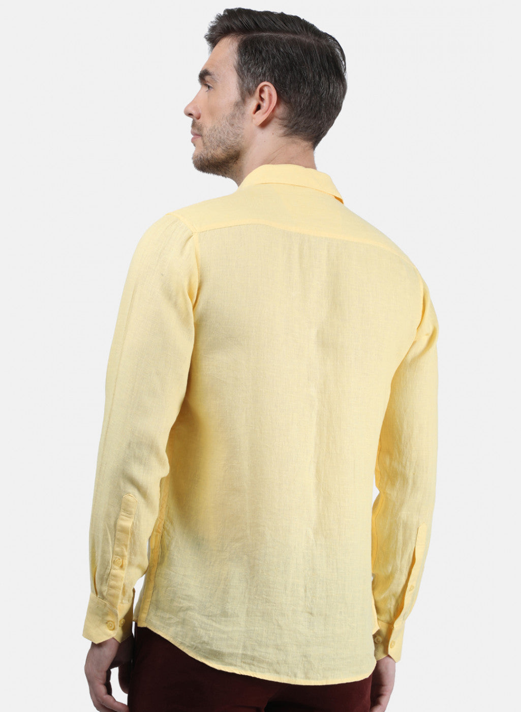 Men Yellow Solid Shirt
