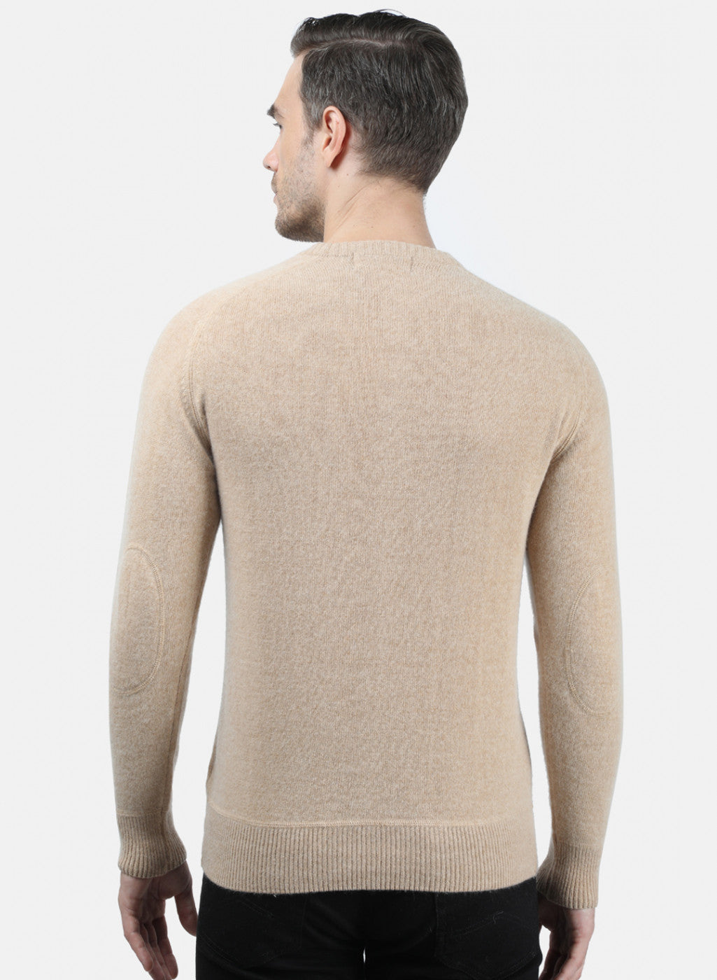 Men Beige Solid Pullover