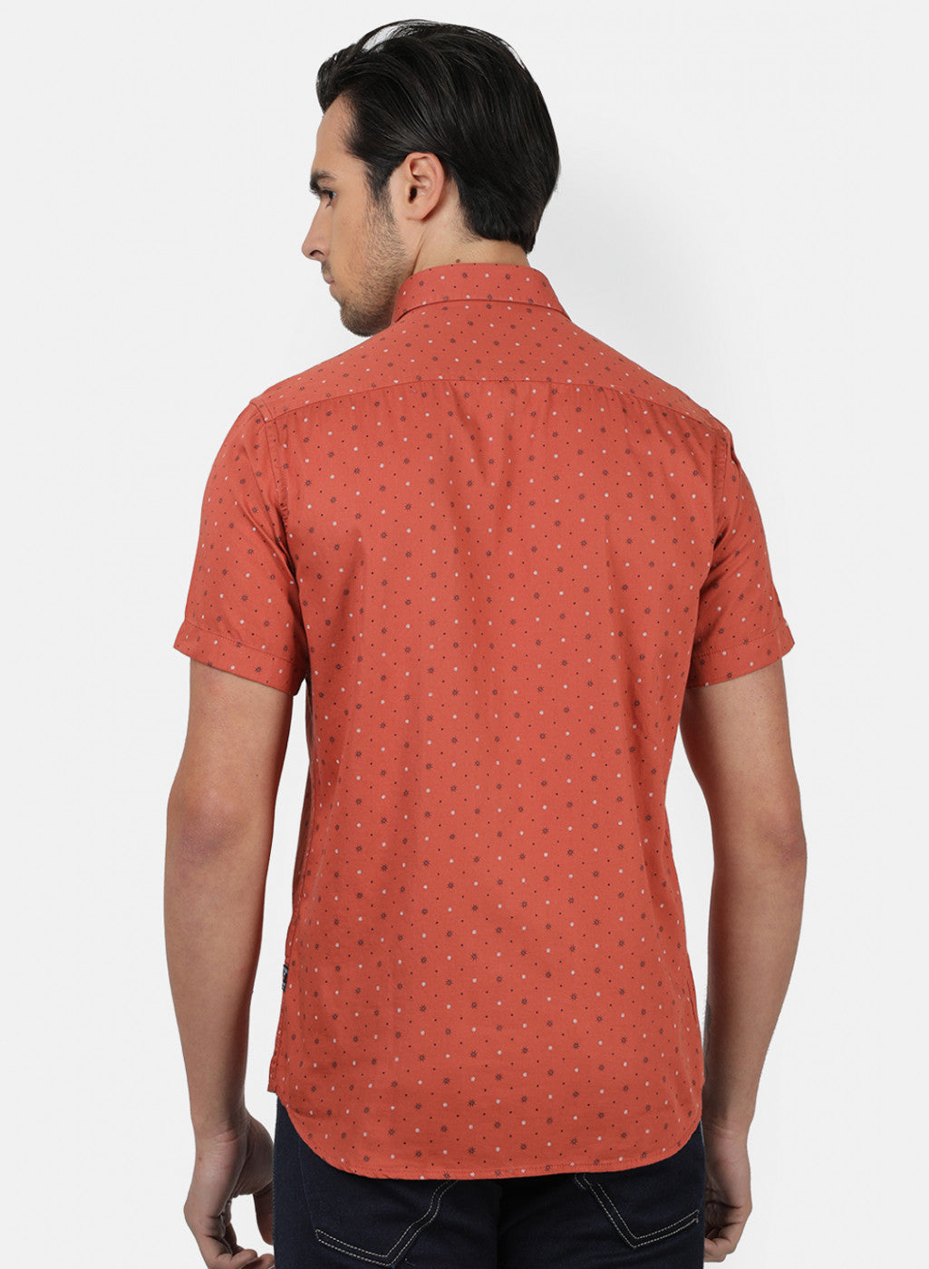 Men Orange Printed Shirts