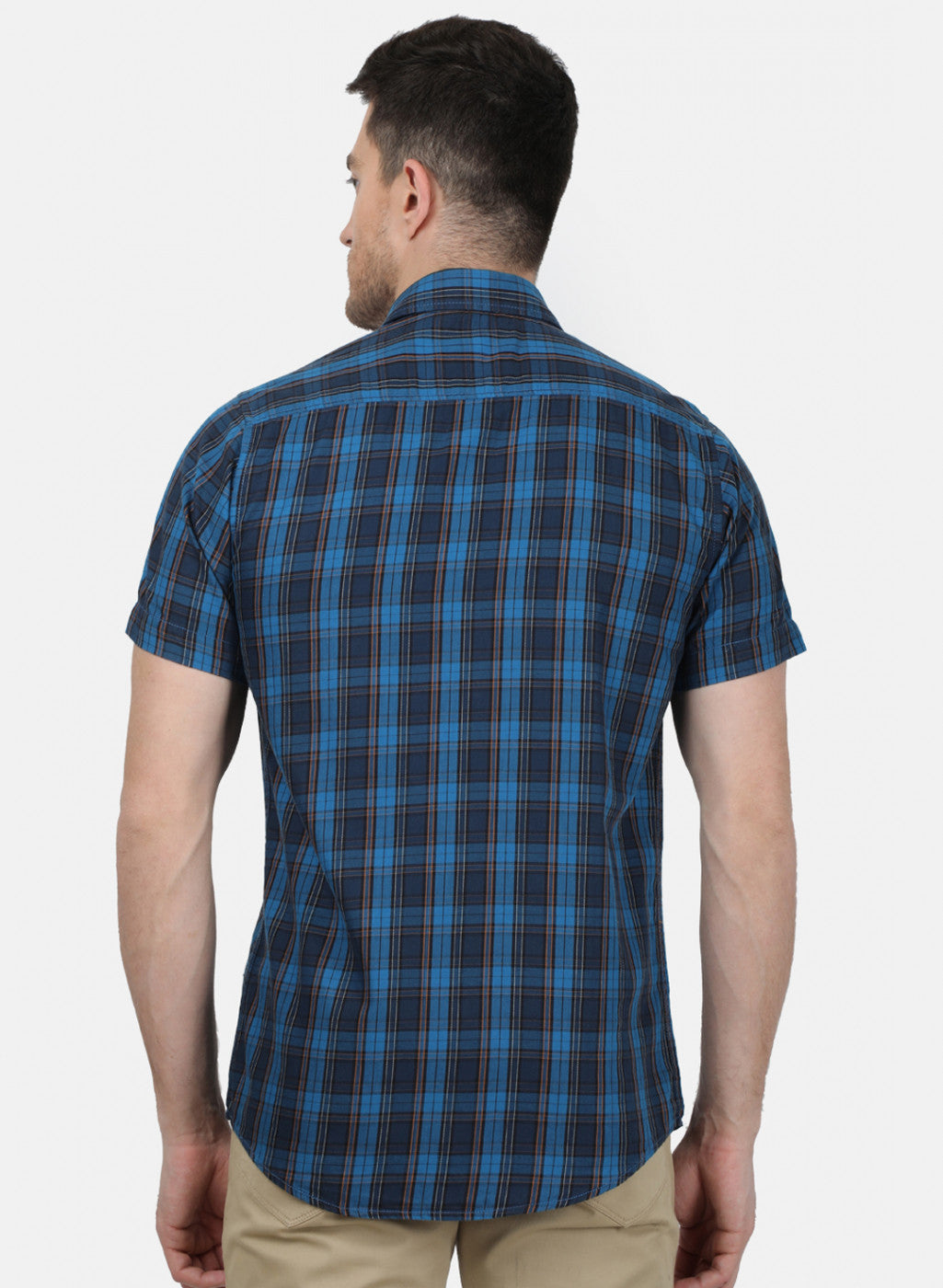 Mens Blue Check Shirt