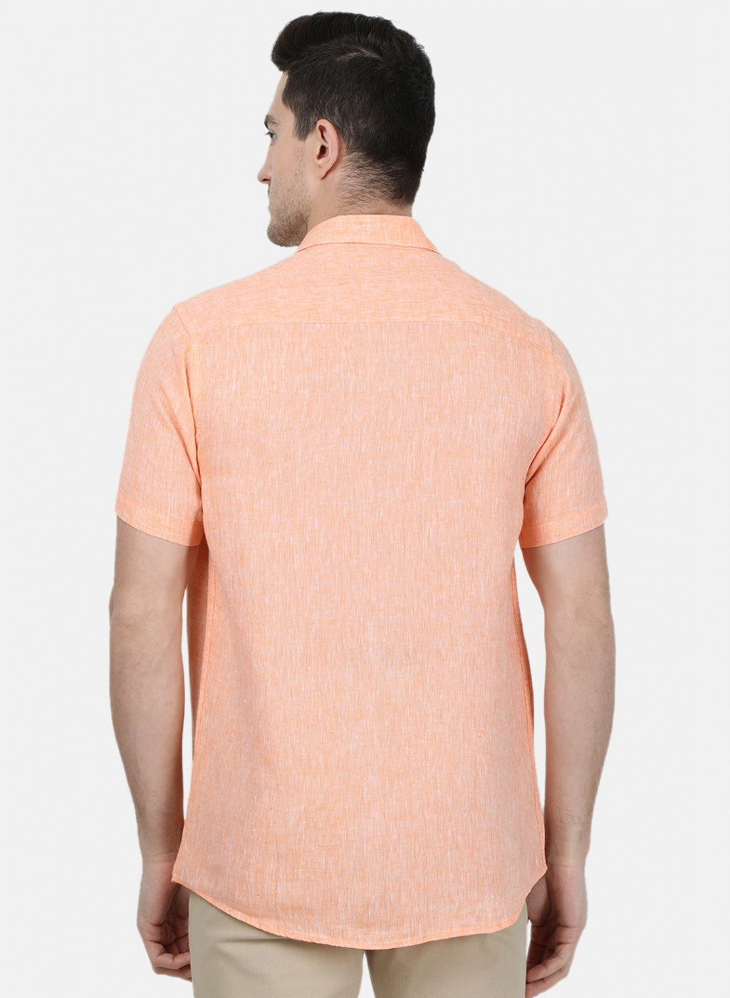 Mens Orange Solid Shirt