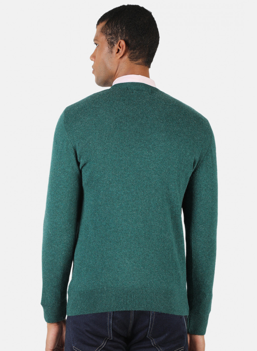 Men Green Solid Pullover