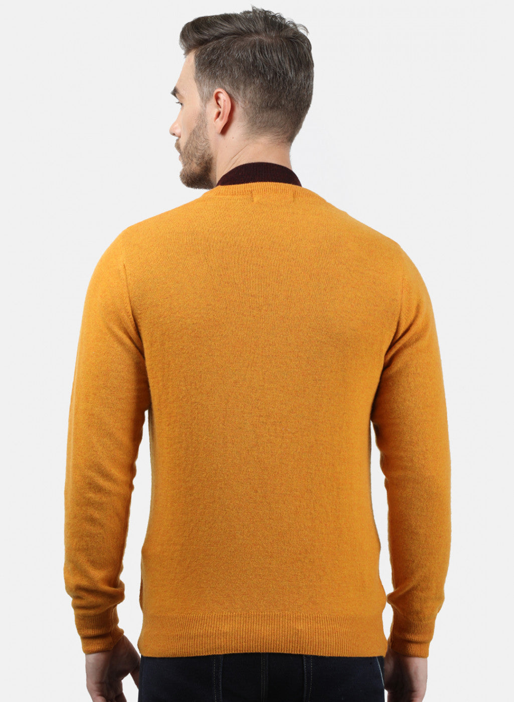 Men Yellow Solid Pullover