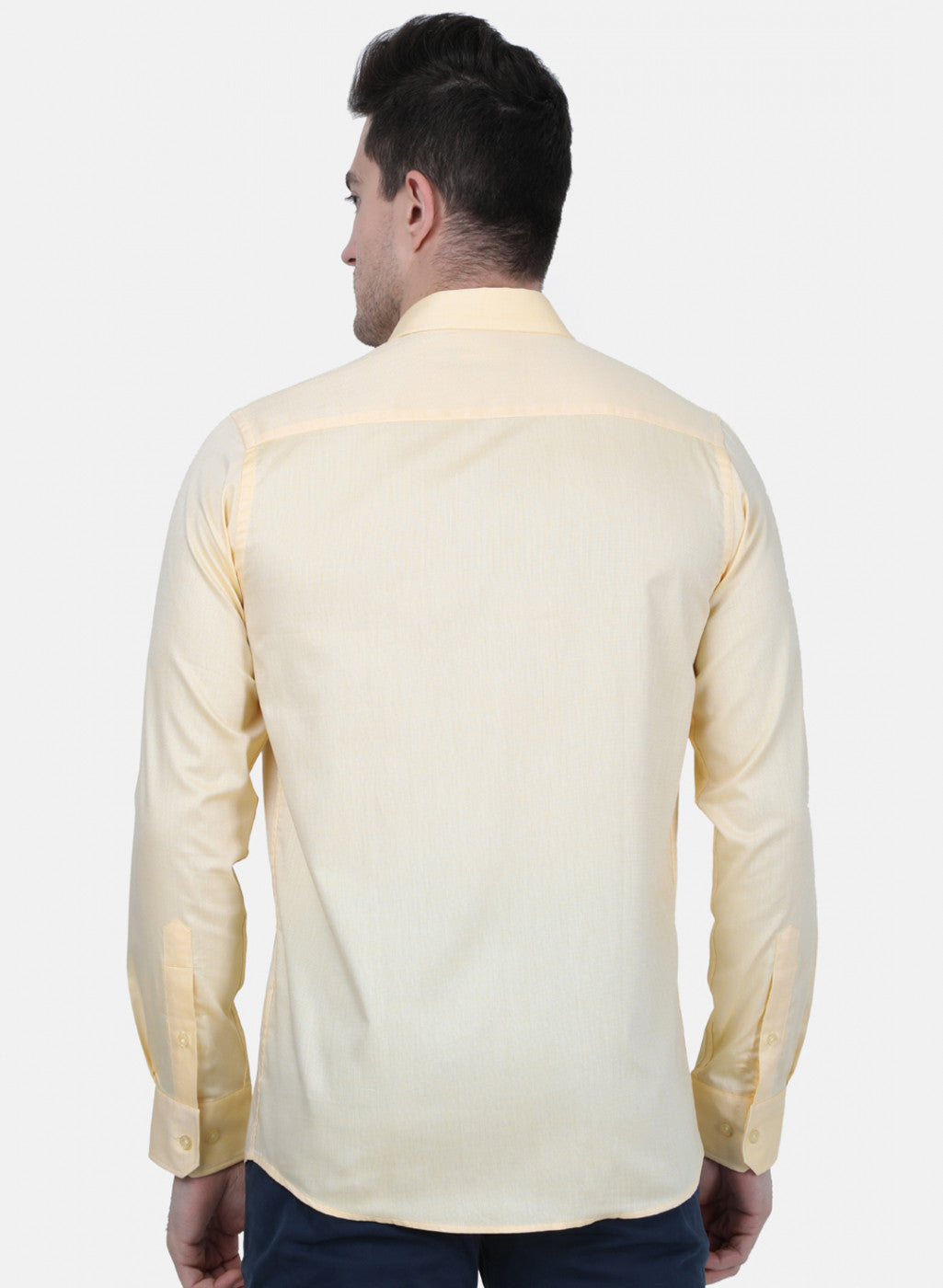 Mens Yellow Printed Shirt