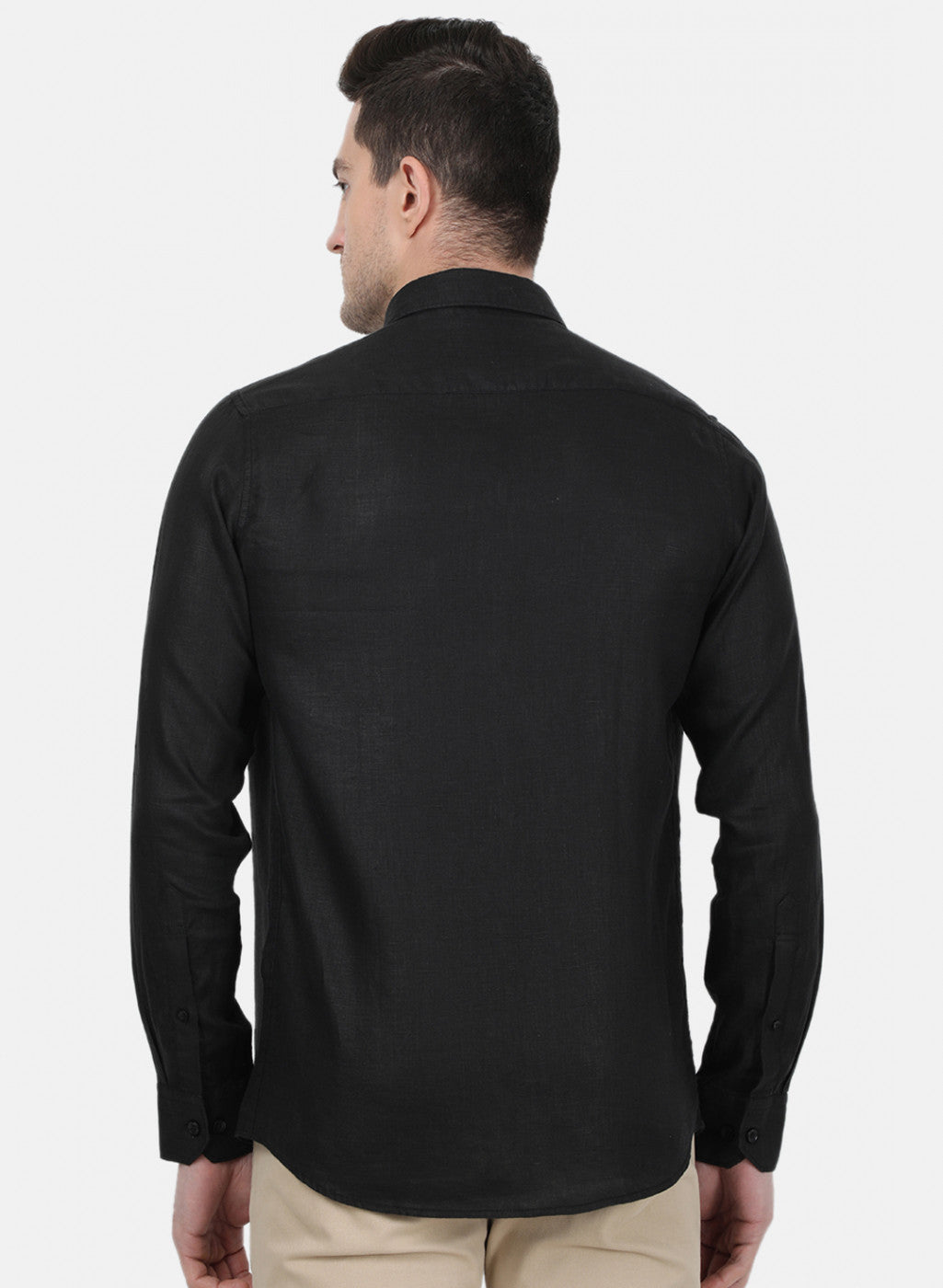 Mens Black Solid Shirt