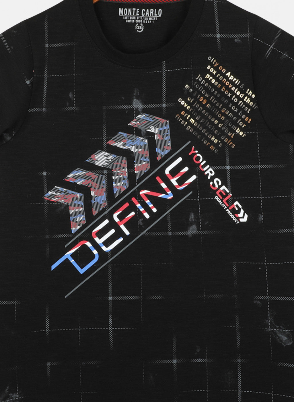 Boys Black Printed T-Shirt
